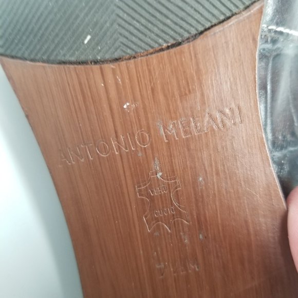 ANTONIO MELANI ITALIAN BROWN ALLIGATOR PATTERNED LEATHER LOAFERS WITH 2.5" HEEL - Picture 6 of 6